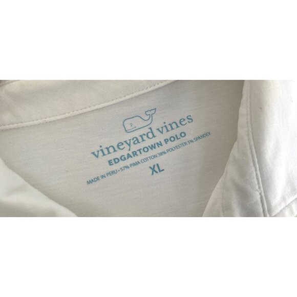 Vineyard Vines Edgartown Polo Shirt White Cotton Short Sleeve Summer Golf Size X - Picture 5 of 6
